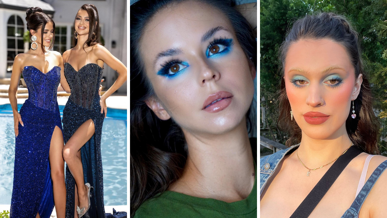 blue outfit makeup ideas