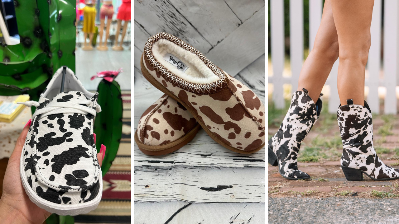 cow print shoes outfit ideas