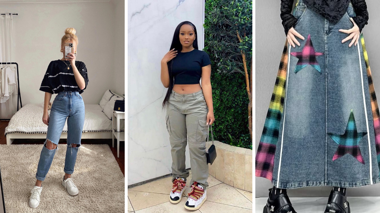 denim shoes outfit fashion ideas