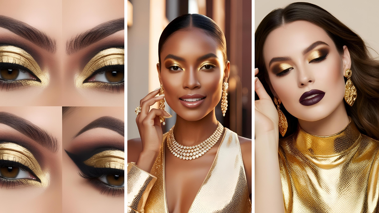 gold outfit makeup ideas