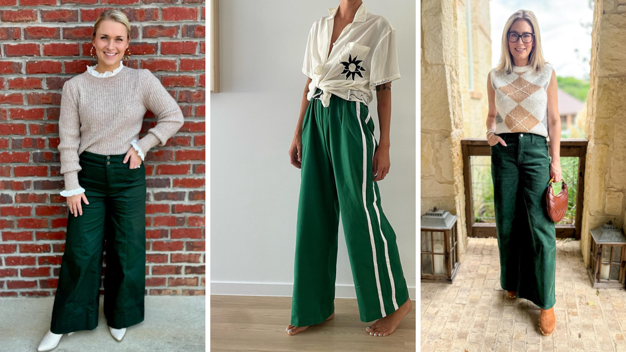 green linen pants outfit