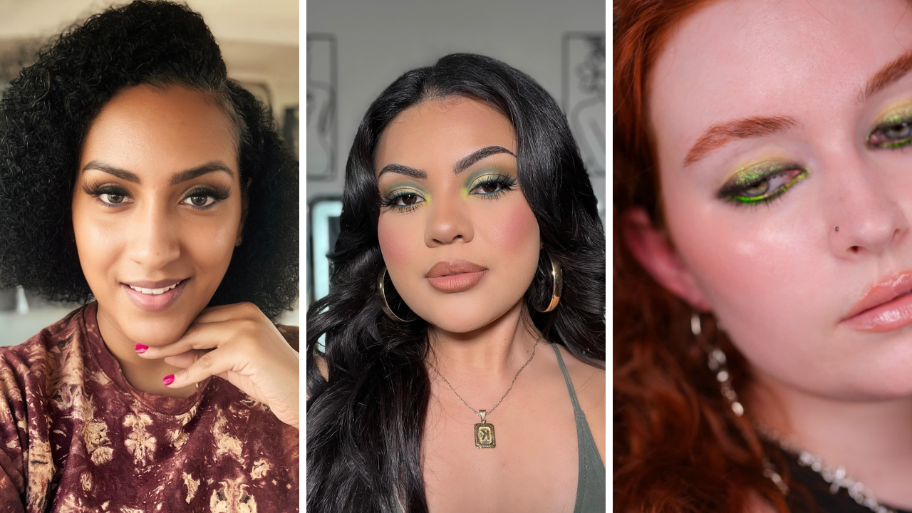 makeup ideas for green outfit