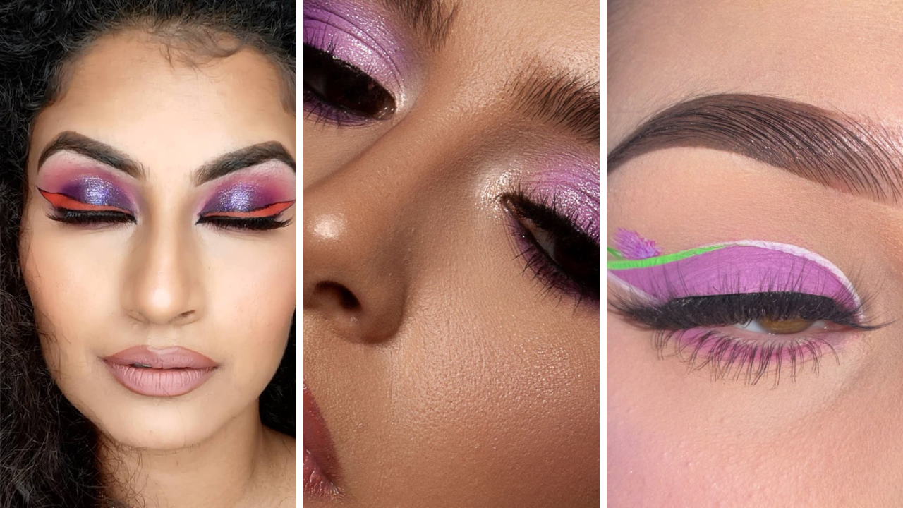 makeup ideas for purple outfit