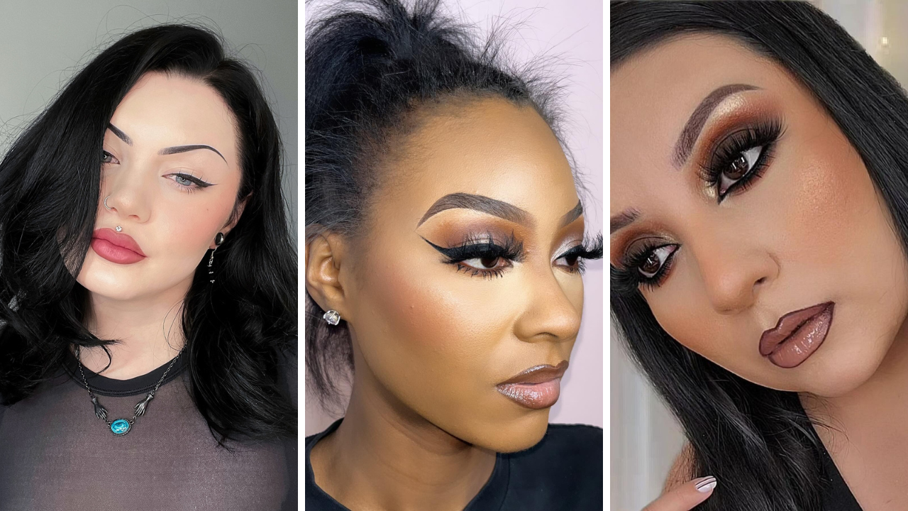 makeup ideas with black outfit