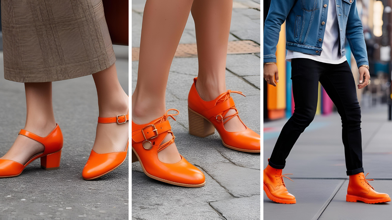 orange shoes outfit ideas