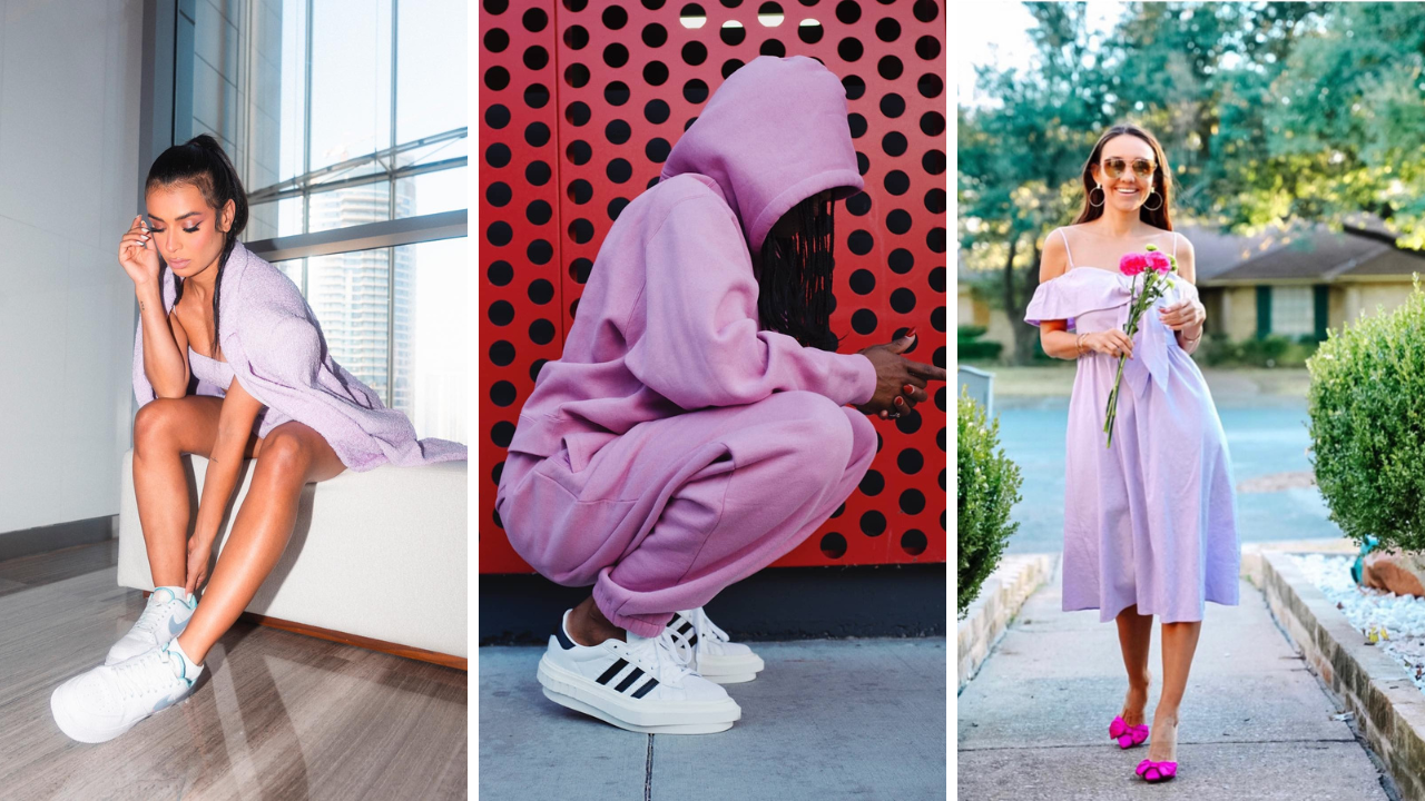 purple shoes outfit ideas