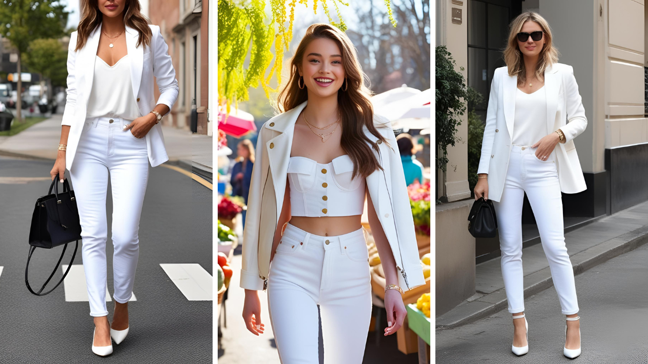 white jeans outfit spring