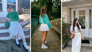 white skirt outfit ideas